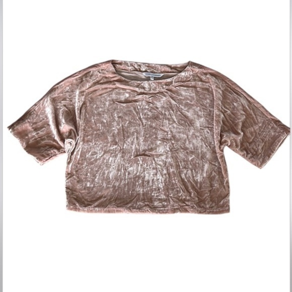 Cupcakes & Cashmere size medium pink crushed velvet top
